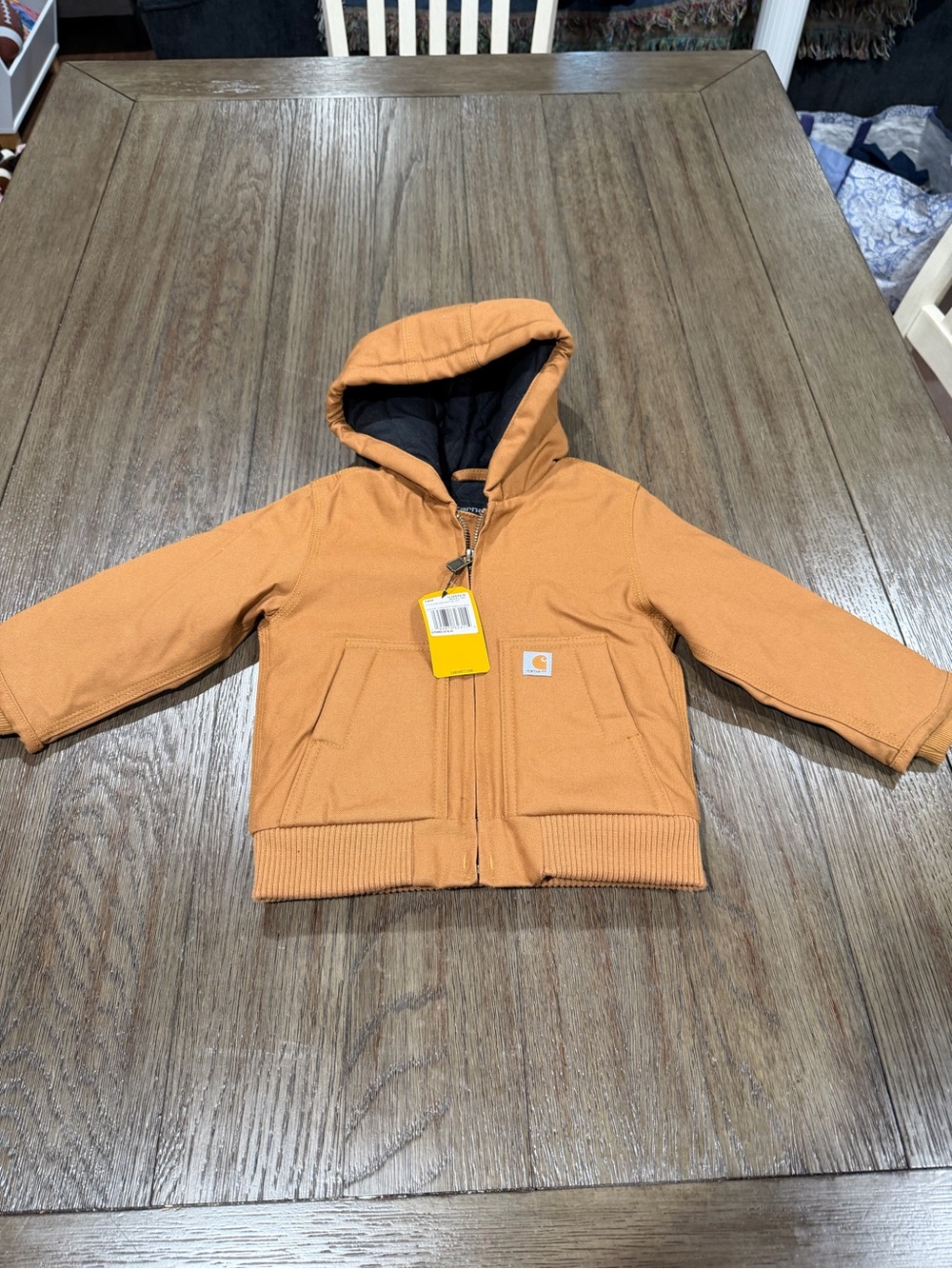 Carhartt Kids Orange Hooded Puffer Jacket